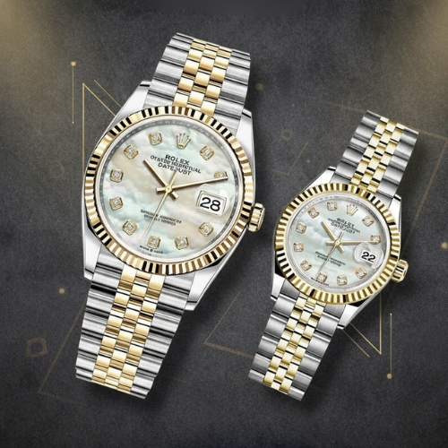 Luxury Watch Datejust Dual Tone White Gold Pearl Face(Refurbished)
